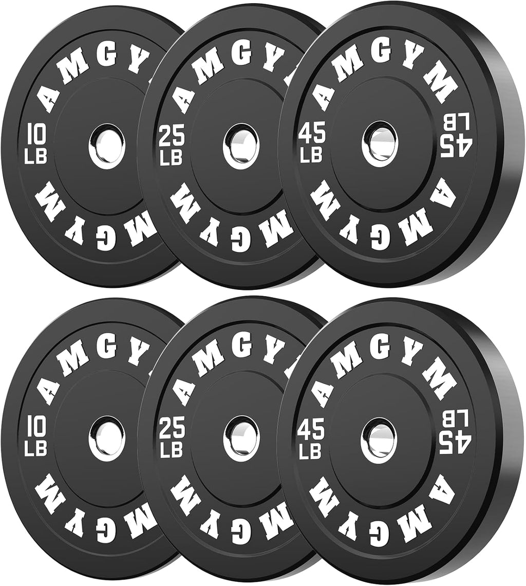 2 Inch Bumper Plates, 10-650Lbs, Barbell Rubber Olympic Weight Plates Set for Home Gym, Strength Training & Weight Lifting, Multiple Options Colors